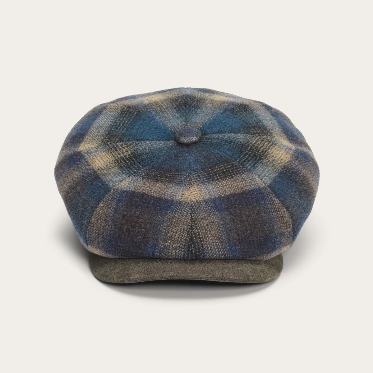 Hatteras Virgin Wool Cap Blue/Beige Check | Stetson Hats