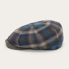 Hatteras Virgin Wool Cap Blue/Beige Check | Stetson Hats