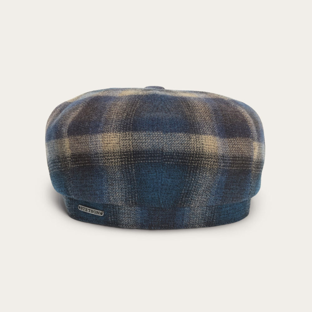 Hatteras Virgin Wool Cap Blue/Beige Check | Stetson Hats
