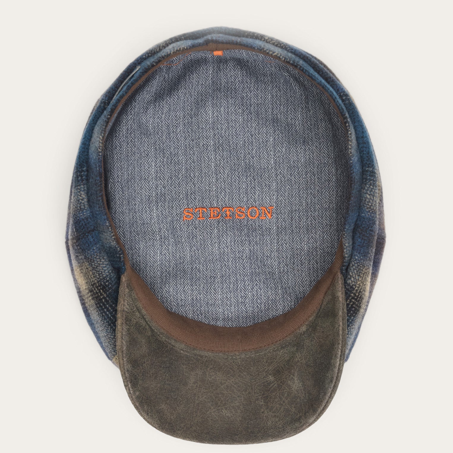 Hatteras Virgin Wool Cap Blue/Beige Check | Stetson Hats