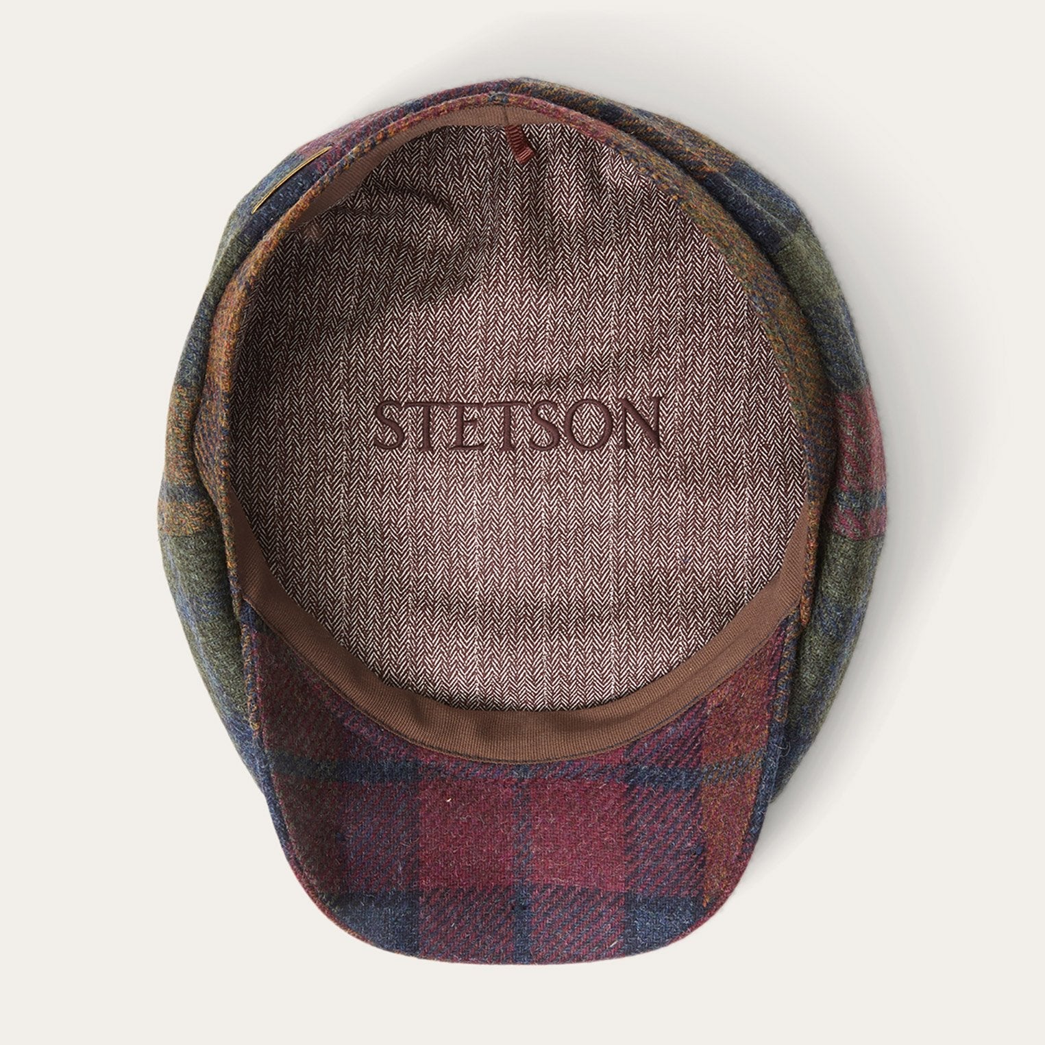 Hatteras Virgin Wool Wine/Green/Blue Check | Stetson Hats