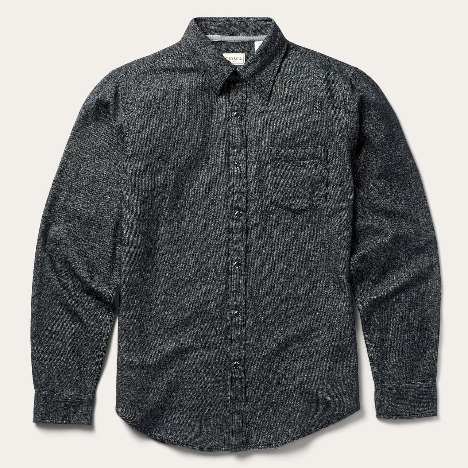 Brushed Twill Western Shirt Black | Stetson Men