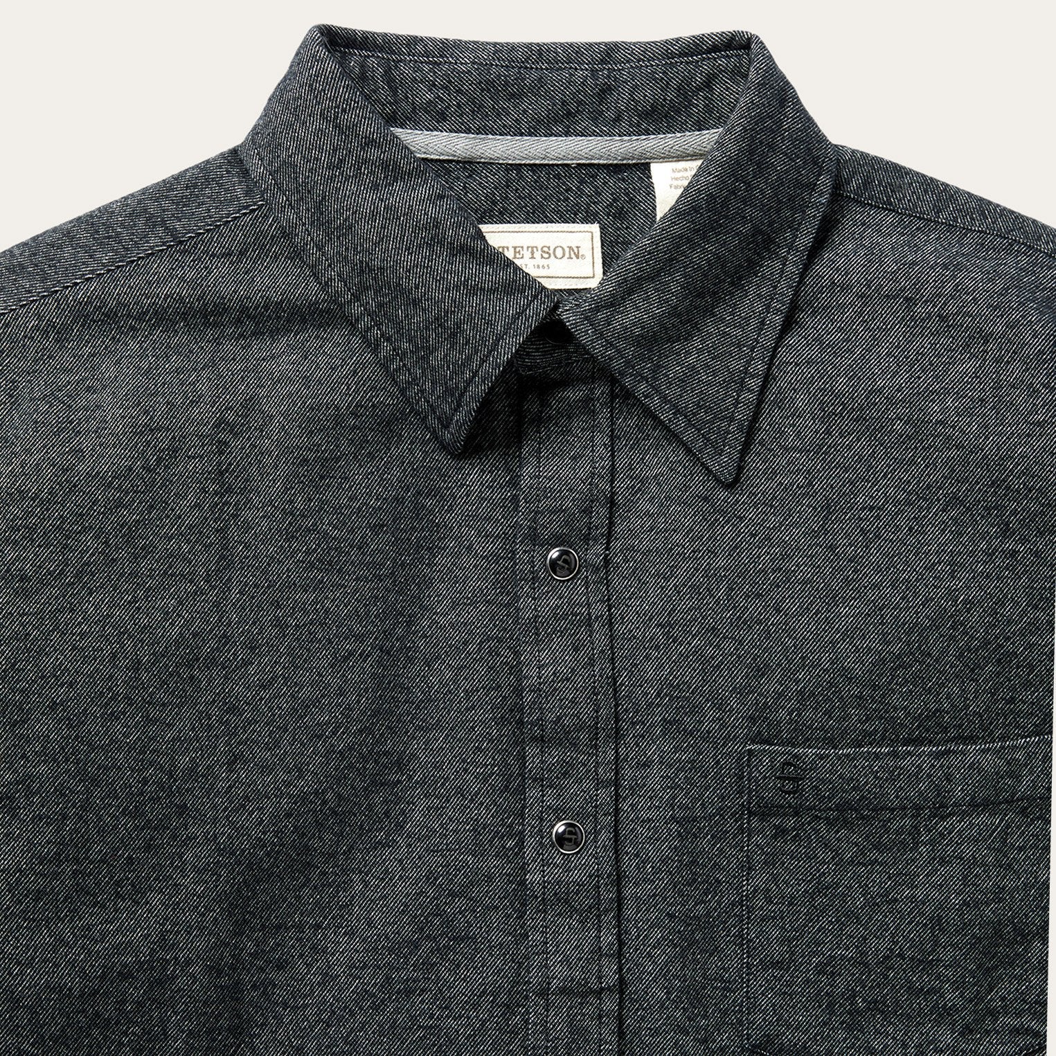 Brushed Twill Western Shirt Black | Stetson Men