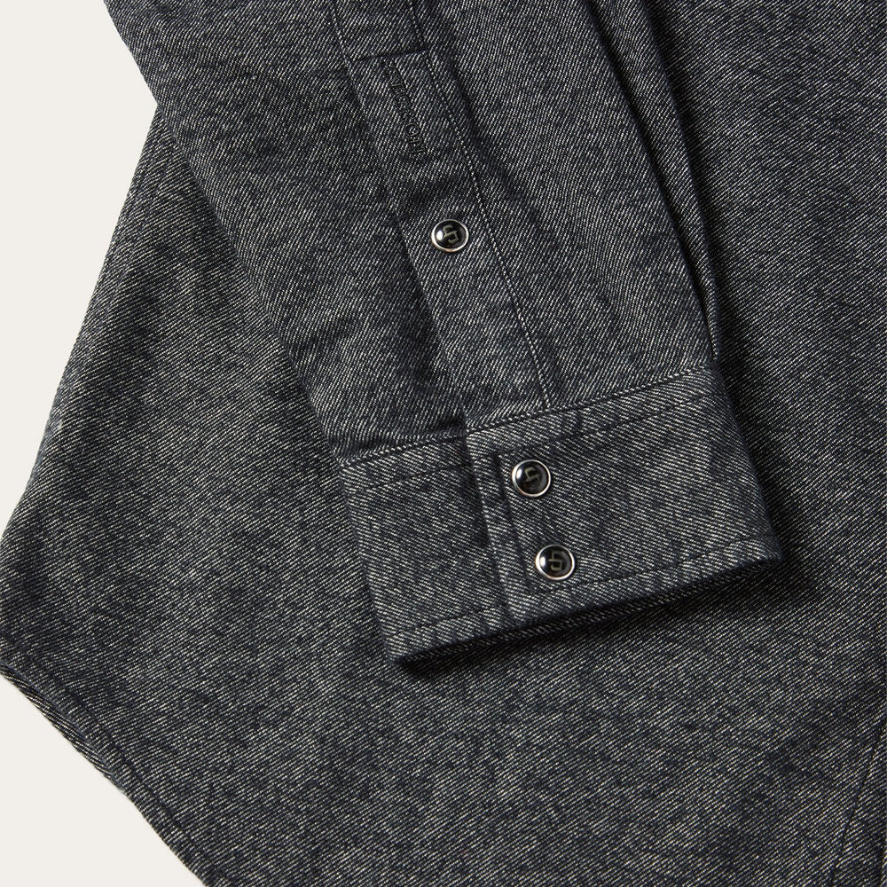 Brushed Twill Western Shirt Black | Stetson Men