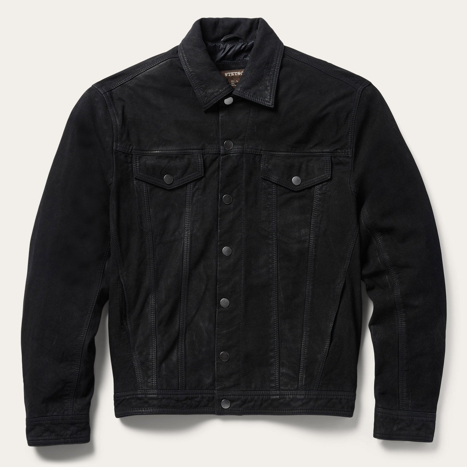 Leather Jean Jacket Black | Stetson Men