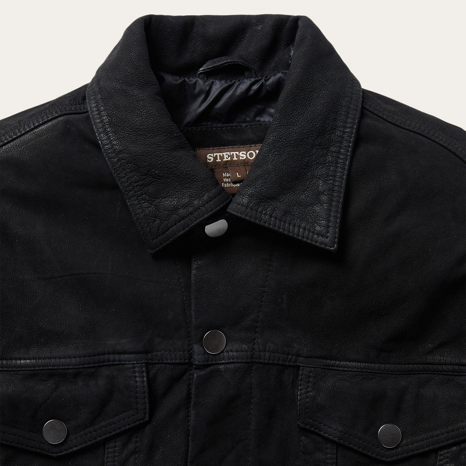 Leather Jean Jacket Black | Stetson Men