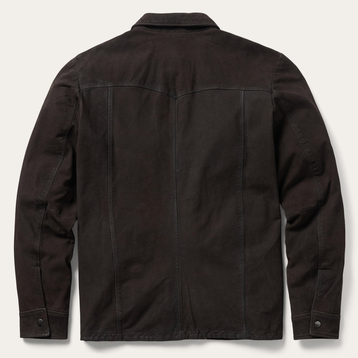 Leather Western Shirt Jacket Brown | Stetson Men