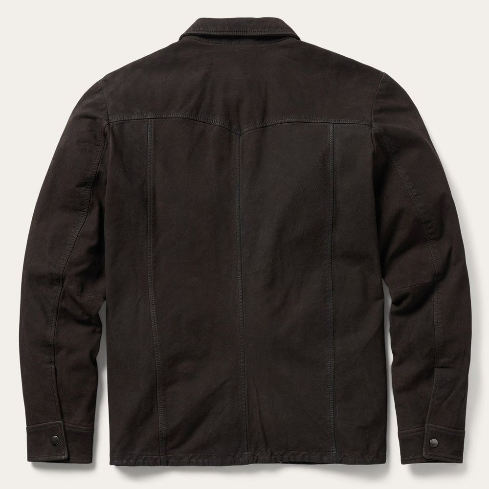 Leather Western Shirt Jacket Brown | Stetson Men