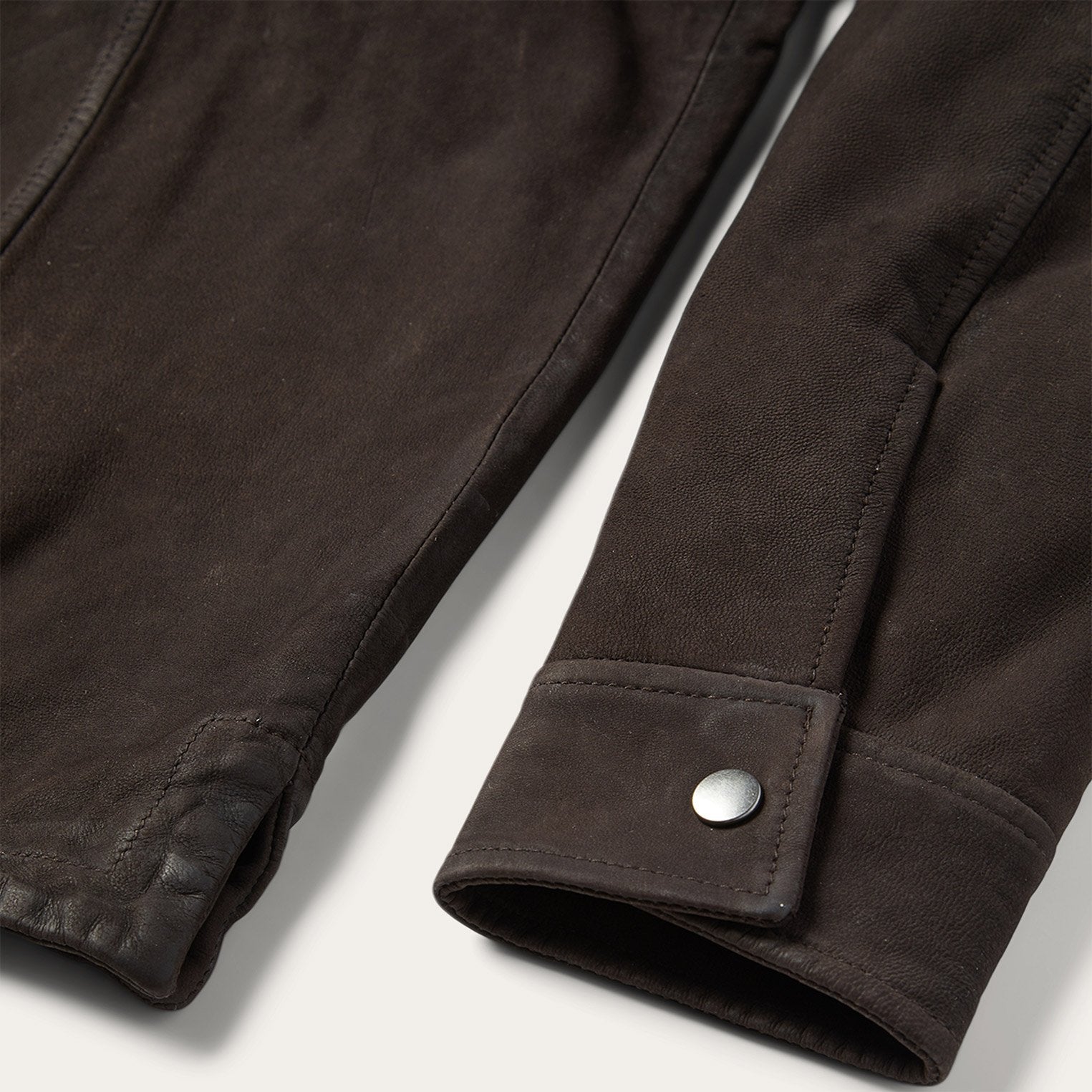 Leather Western Shirt Jacket Brown | Stetson Men