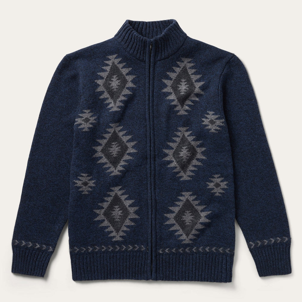 Navy Aztec Cardigan Blue | Stetson Men