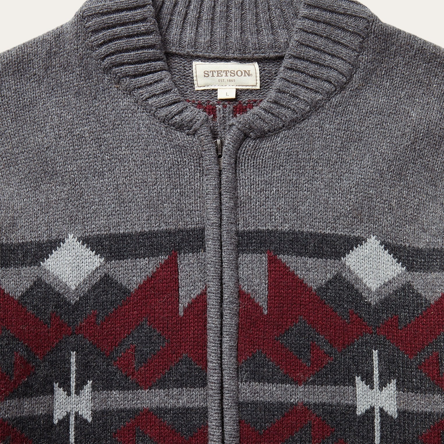 Grey Aztec Cardigan Grey | Stetson Men