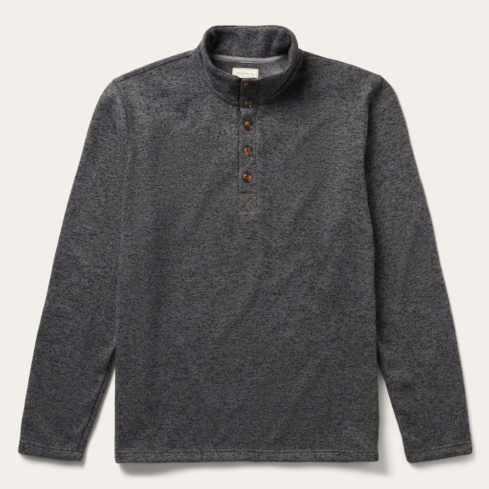 Button-Front Grey Pullover Knit Sweater Grey | Stetson Men