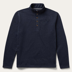 Button-Front Blue Pullover Knit Sweater Blue | Stetson Men