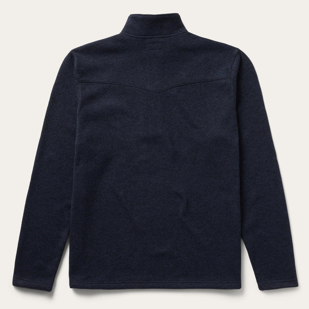 Button-Front Blue Pullover Knit Sweater Blue | Stetson Men