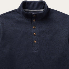 Button-Front Blue Pullover Knit Sweater Blue | Stetson Men
