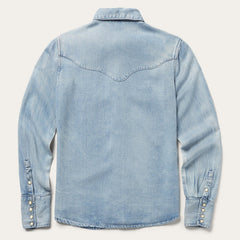 Curved Yoke Western Denim Shirt Blue | Stetson Women
