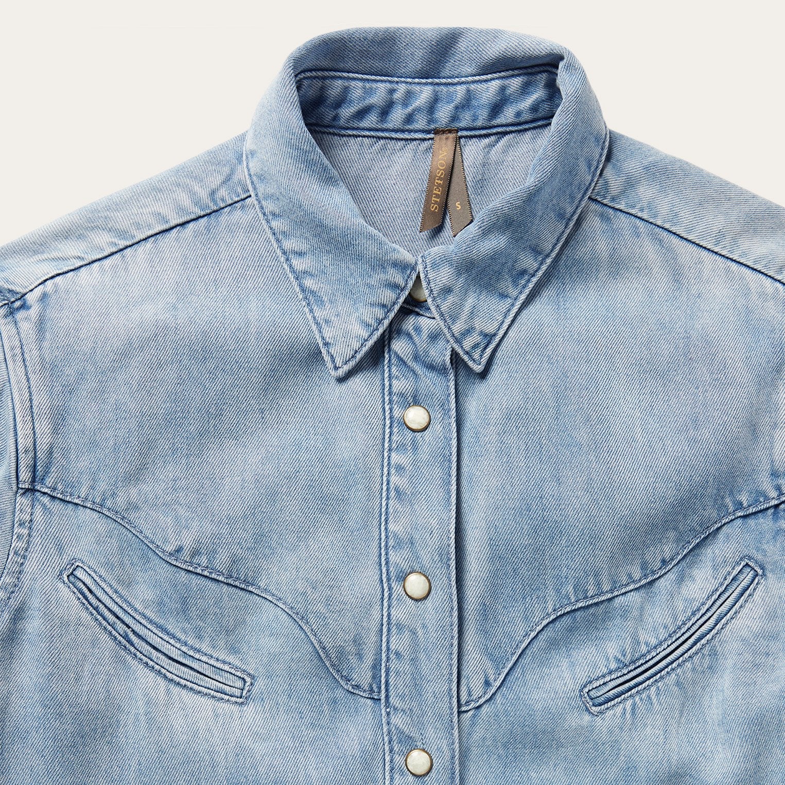 Curved Yoke Western Denim Shirt Blue | Stetson Women