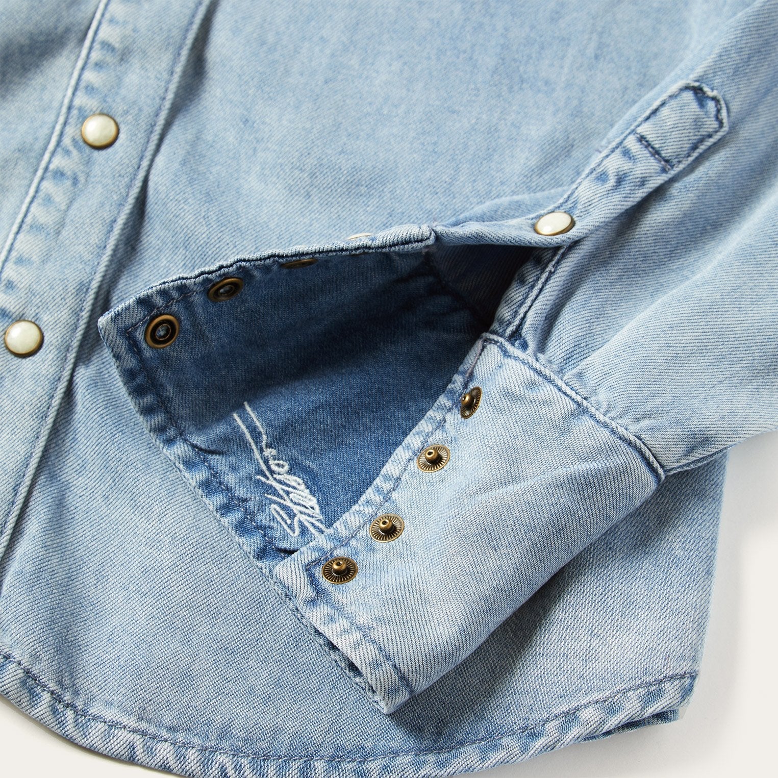 Curved Yoke Western Denim Shirt Blue | Stetson Women