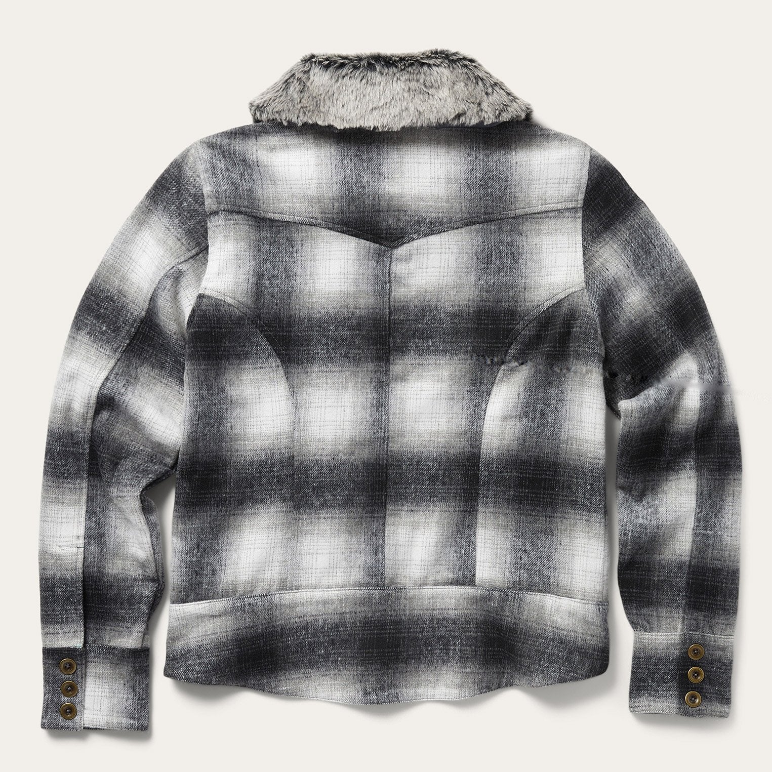 Plaid Cropped Jacket Black | Stetson Women