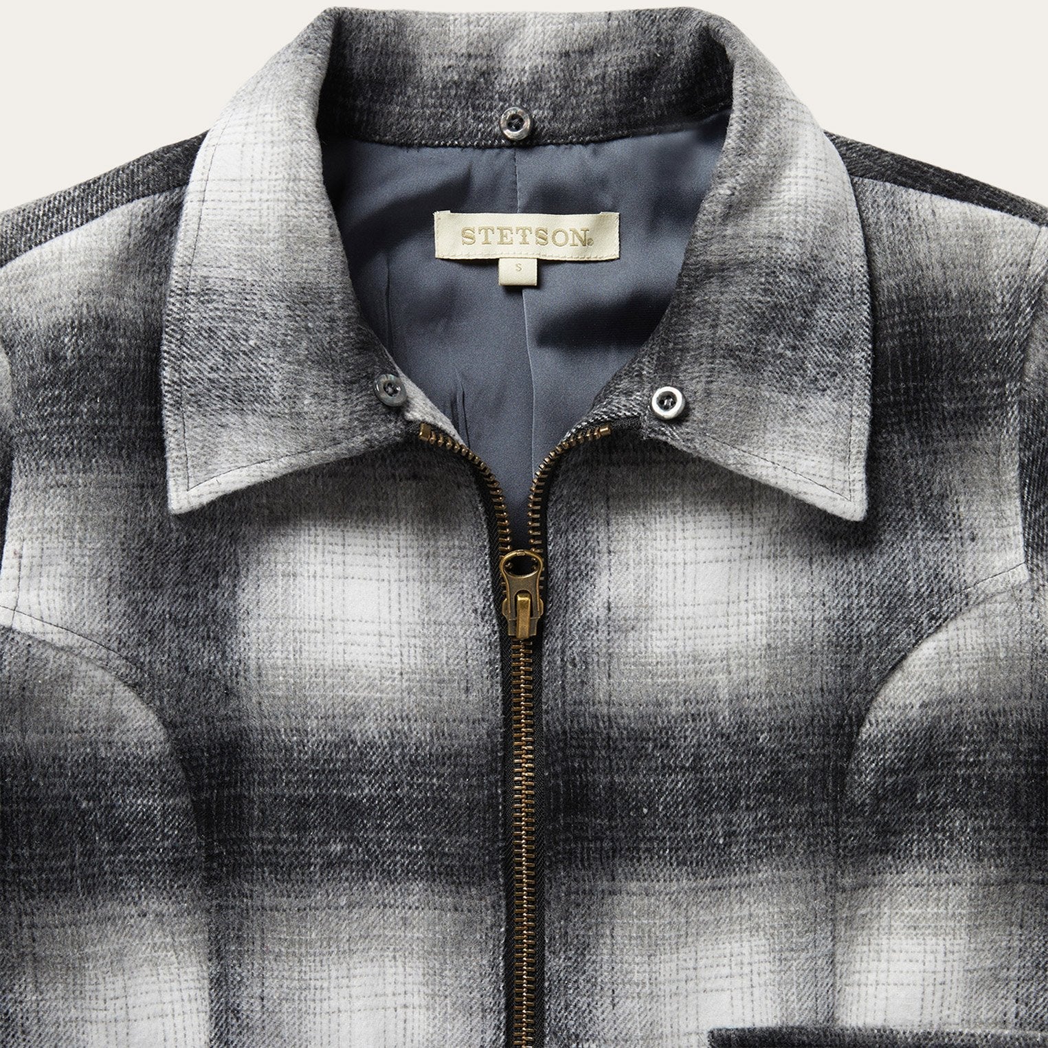 Plaid Cropped Jacket Black | Stetson Women