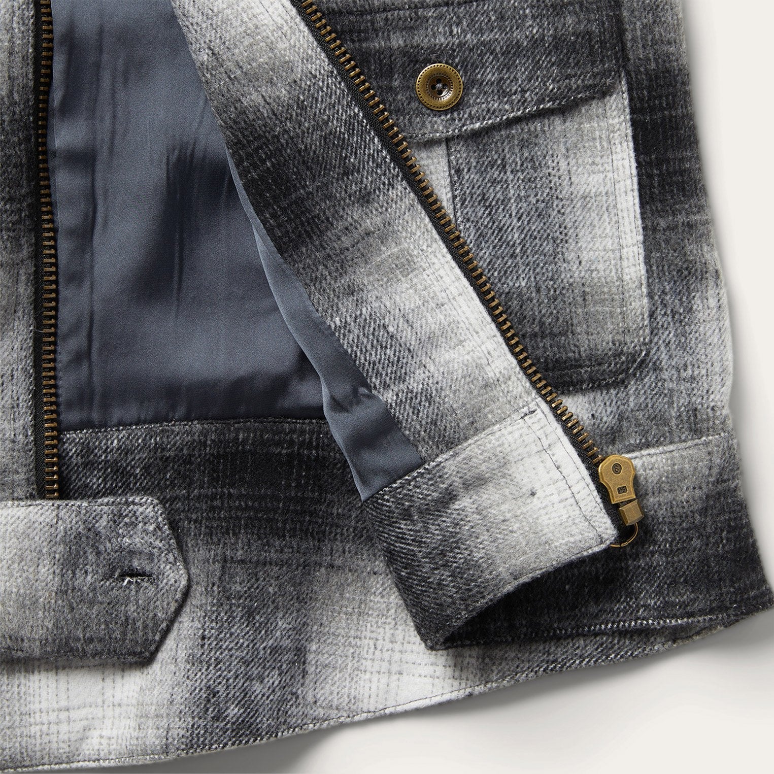 Plaid Cropped Jacket Black | Stetson Women