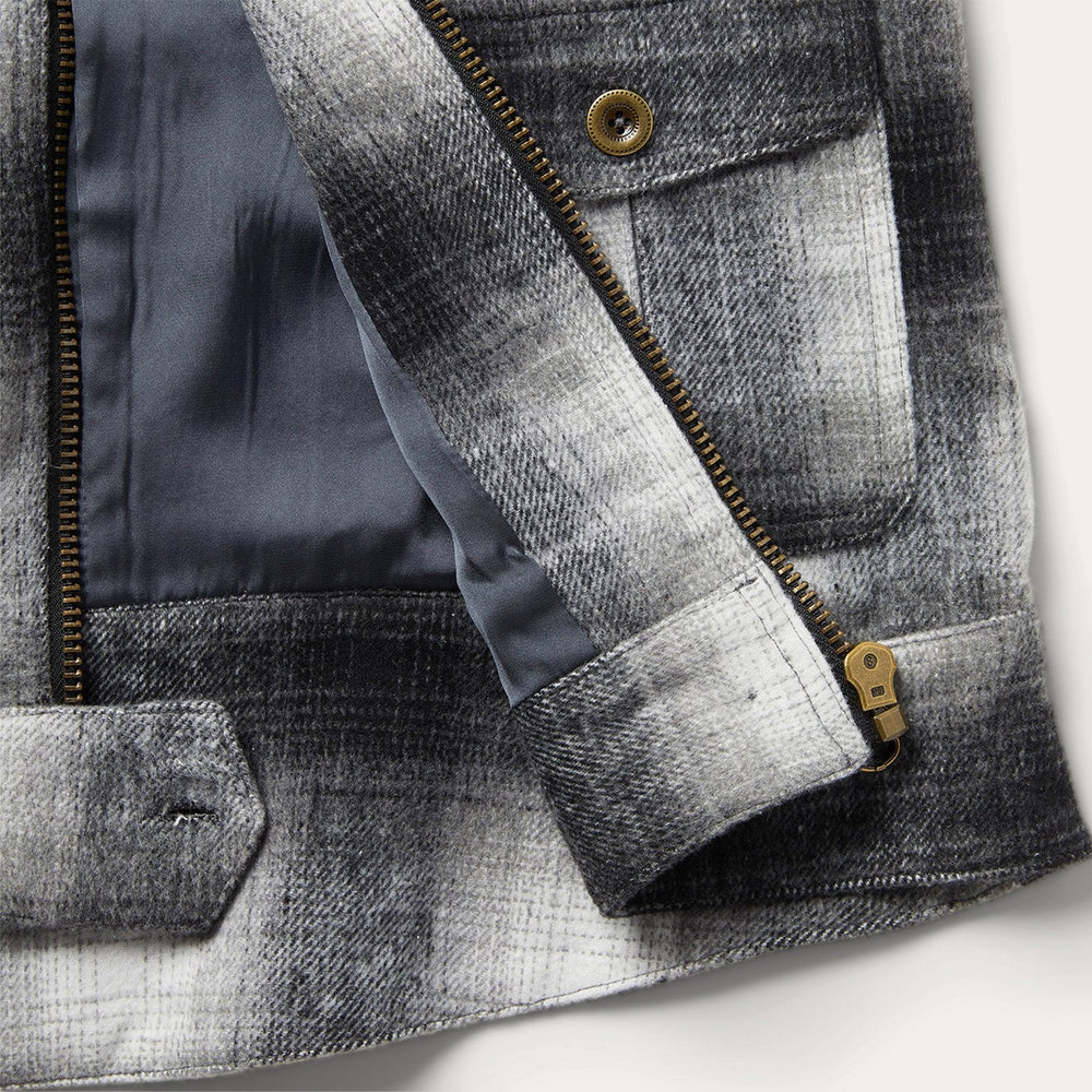 Plaid Cropped Jacket Black | Stetson Women