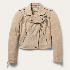 Premium Suede Moto Jacket Tan | Stetson Women