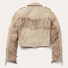 Premium Suede Moto Jacket Tan | Stetson Women