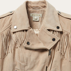 Premium Suede Moto Jacket Tan | Stetson Women