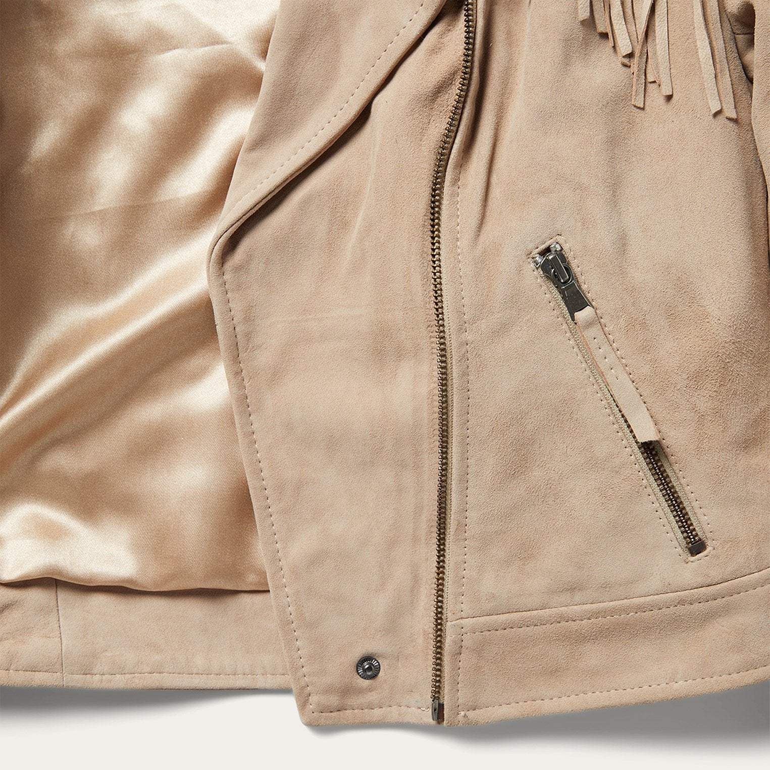 Premium Suede Moto Jacket Tan | Stetson Women