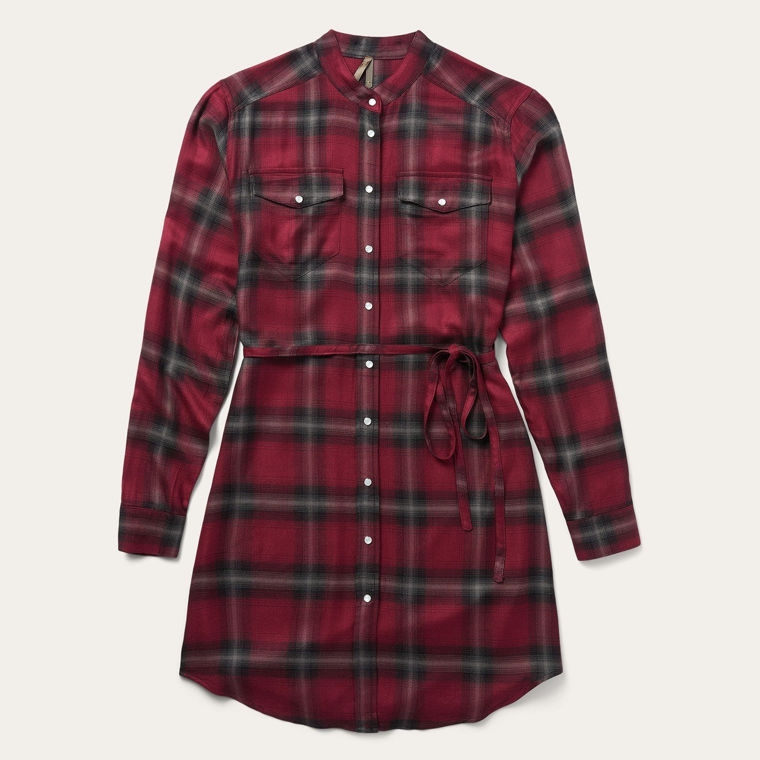 Harvest Plaid Tie Dress Wine | Stetson Women