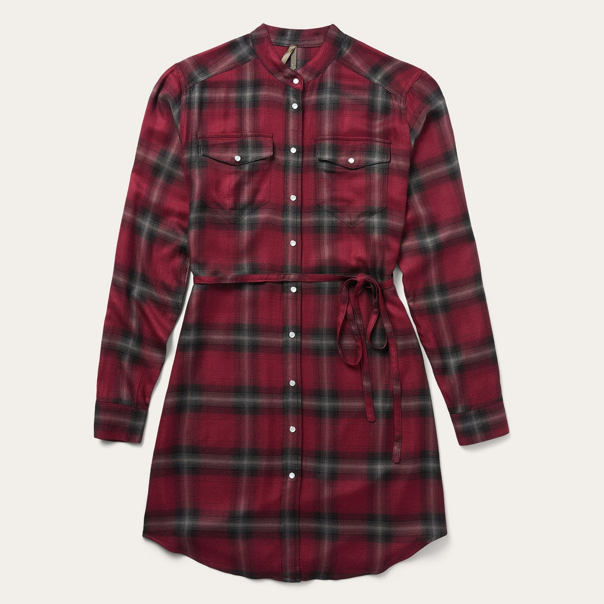 Harvest Plaid Tie Dress Wine | Stetson Women