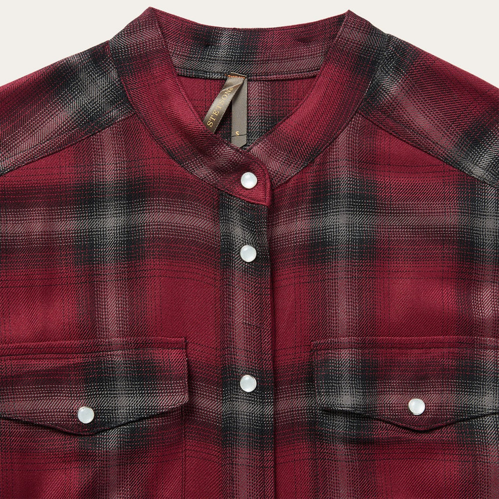 Harvest Plaid Tie Dress Wine | Stetson Women