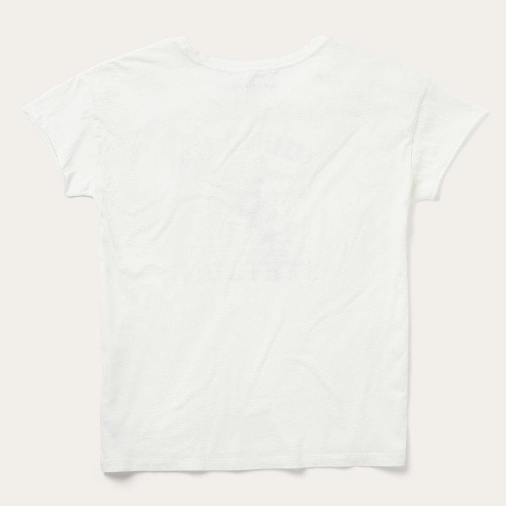 "Round Up" Stetson Vintage Tee White | Stetson Women