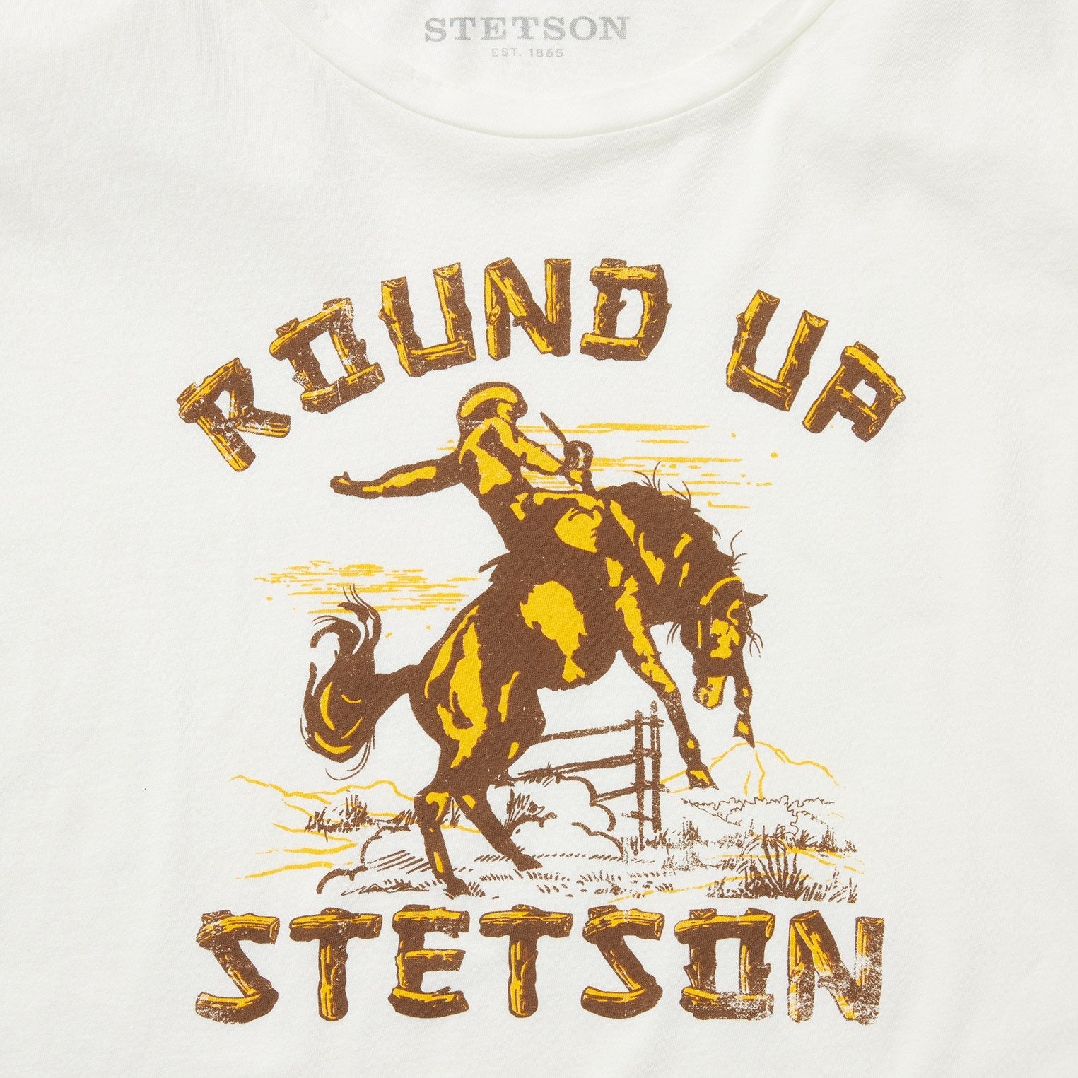 "Round Up" Stetson Vintage Tee White | Stetson Women