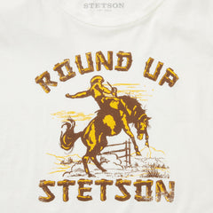 "Round Up" Stetson Vintage Tee White | Stetson Women