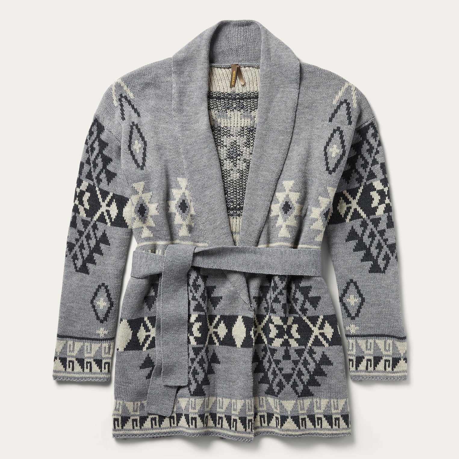 Chunky Knit Tie Sweater in Grey Grey | Stetson Women