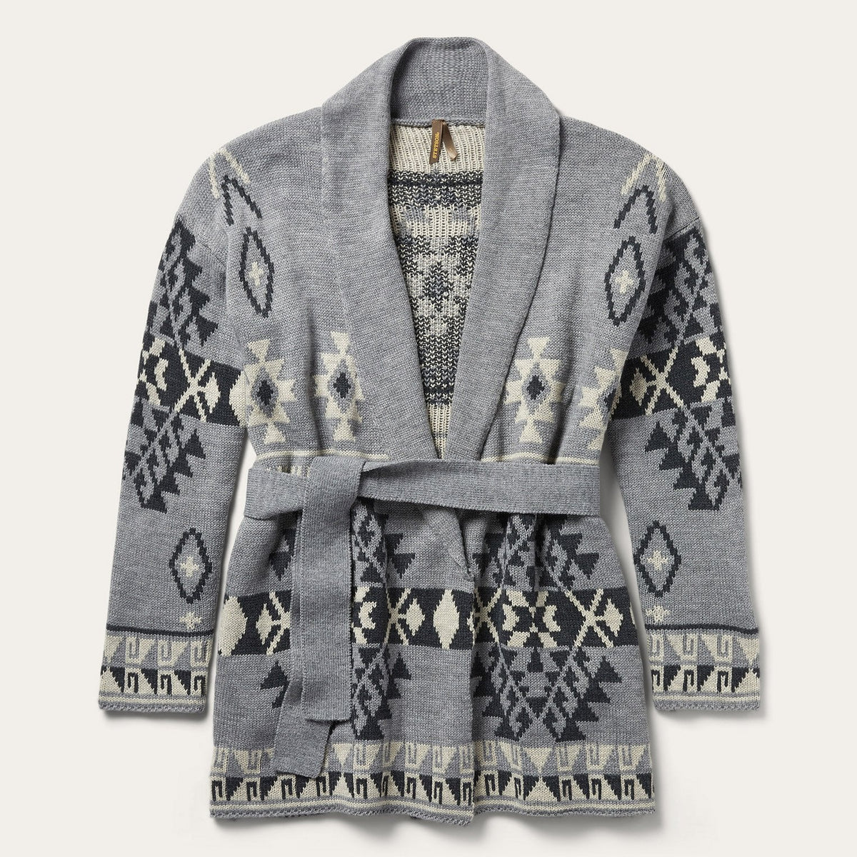 Chunky Knit Tie Sweater in Grey Grey | Stetson Women