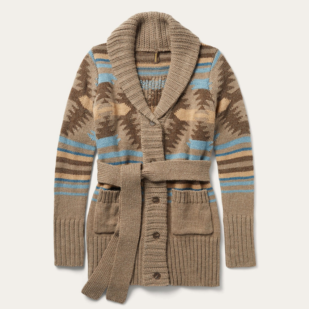 Chunky Knit Tie Sweater in Brown Wine | Stetson Women