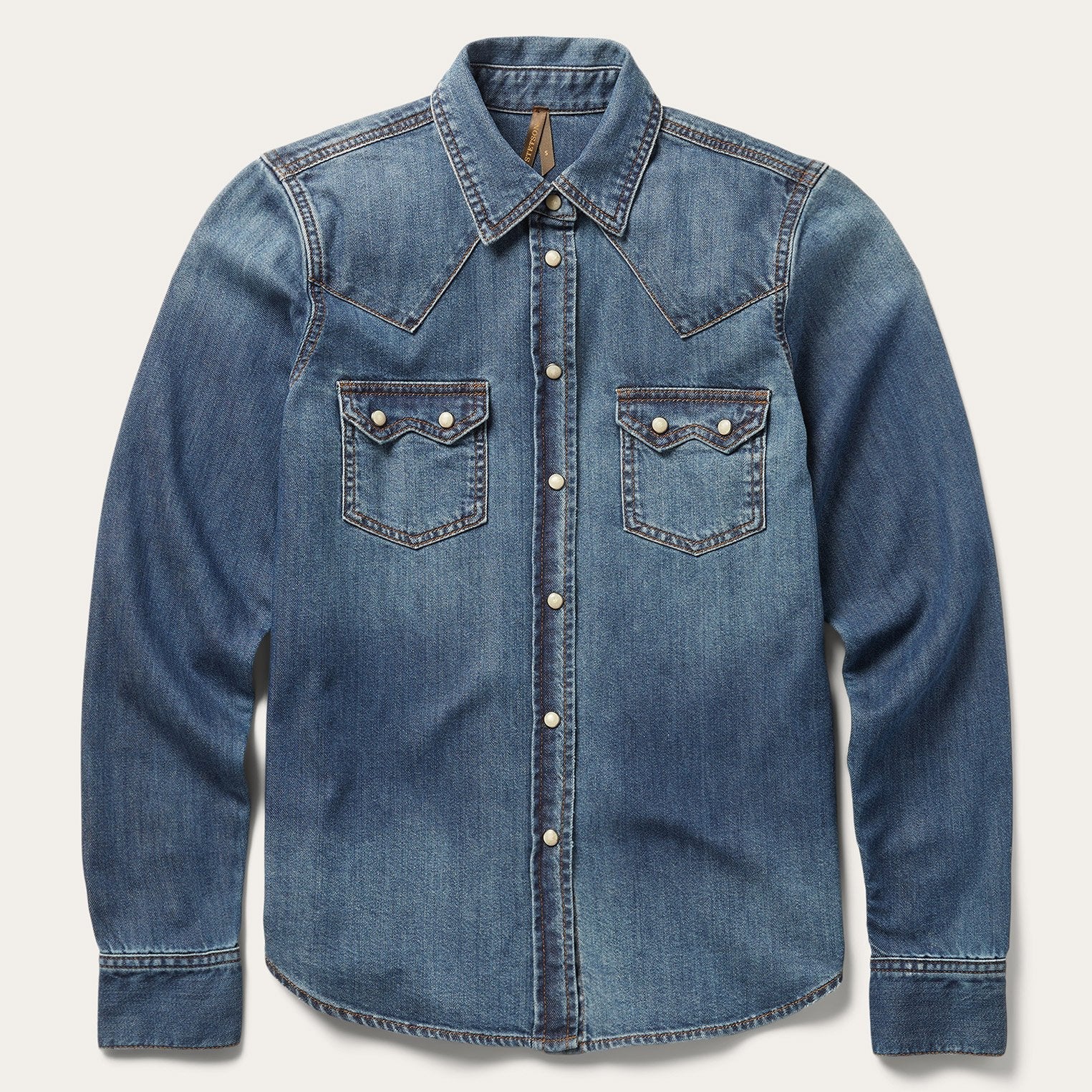 Distressed Denim Shirt Blue | Stetson Women