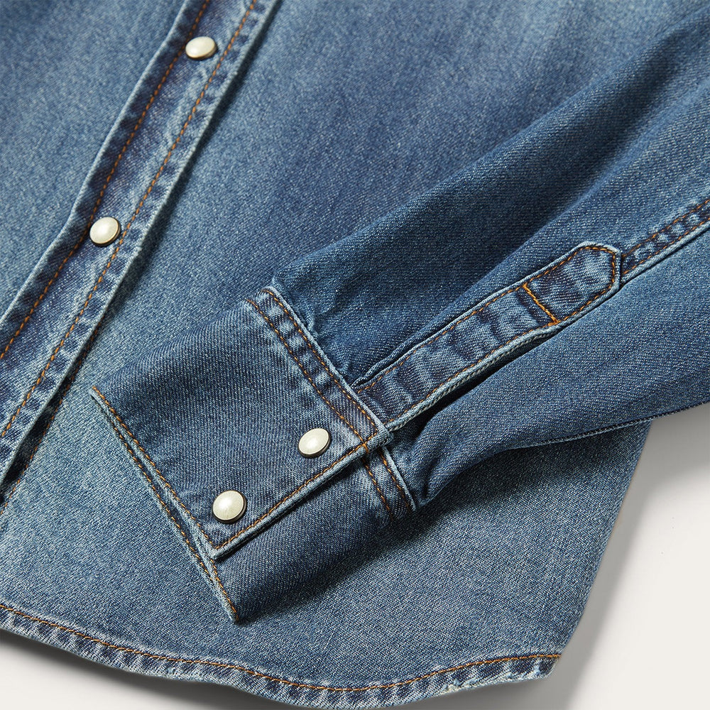 Distressed Denim Shirt Blue | Stetson Women