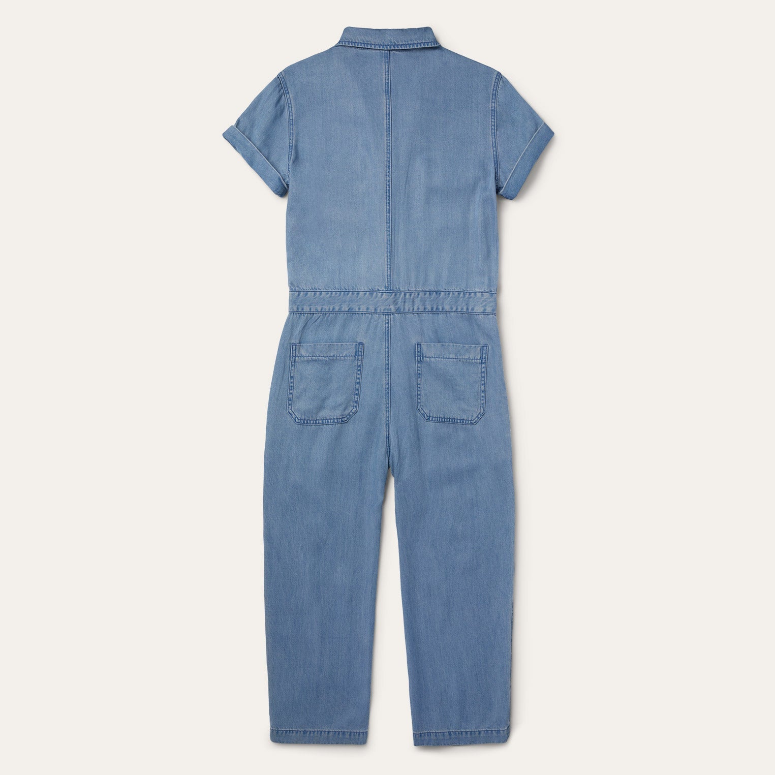 Notch Collar Jumpsuit Blue | Stetson Women