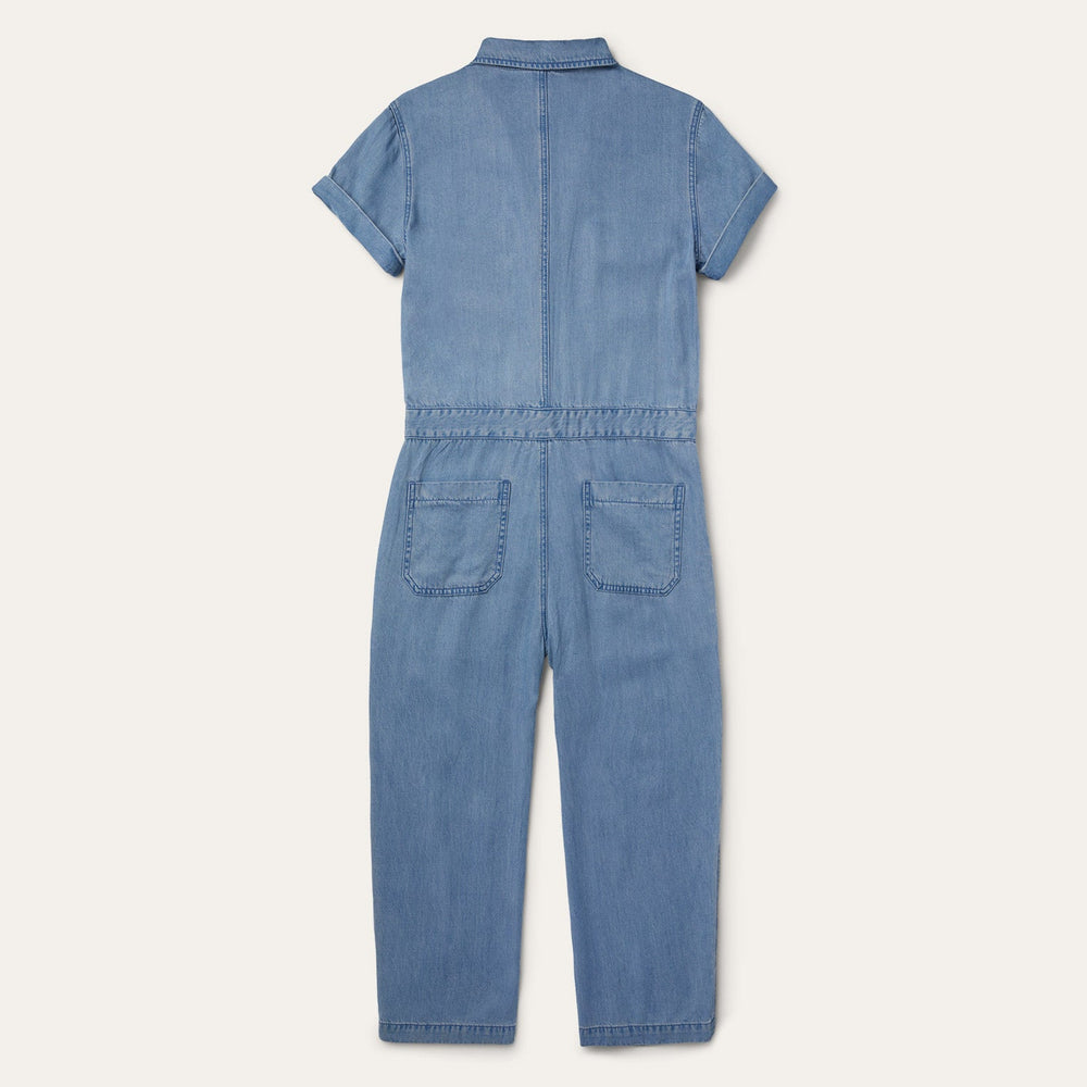 Notch Collar Jumpsuit Blue | Stetson Women