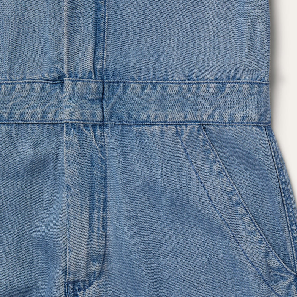 Notch Collar Jumpsuit Blue | Stetson Women