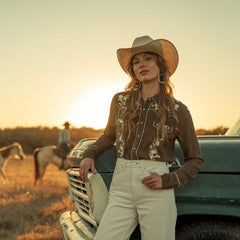 Classic Western Snap Shirt Brown | Stetson Women
