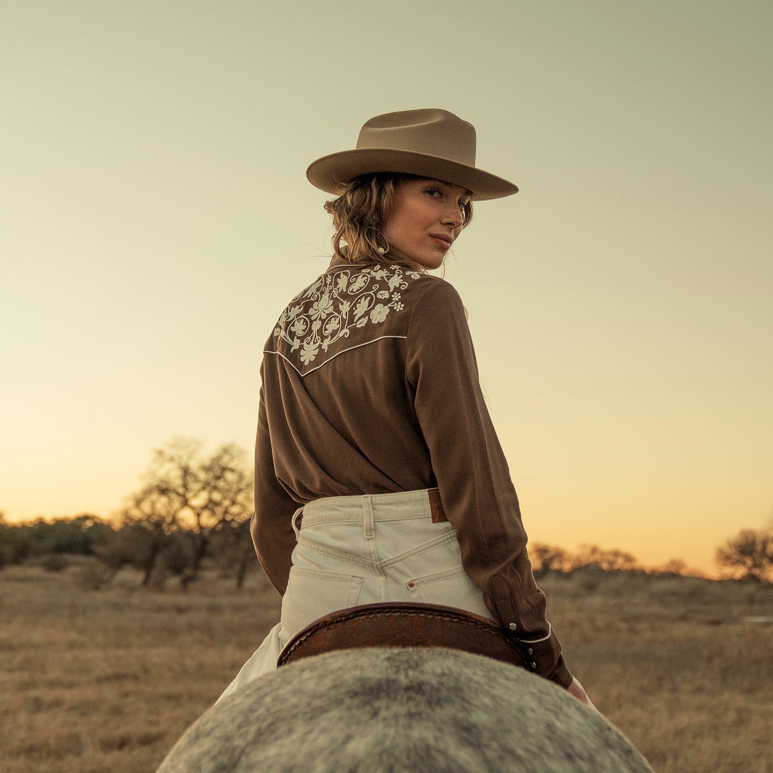 Classic Western Snap Shirt Brown | Stetson Women