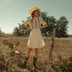 Flat Weave Dress White | Stetson Women