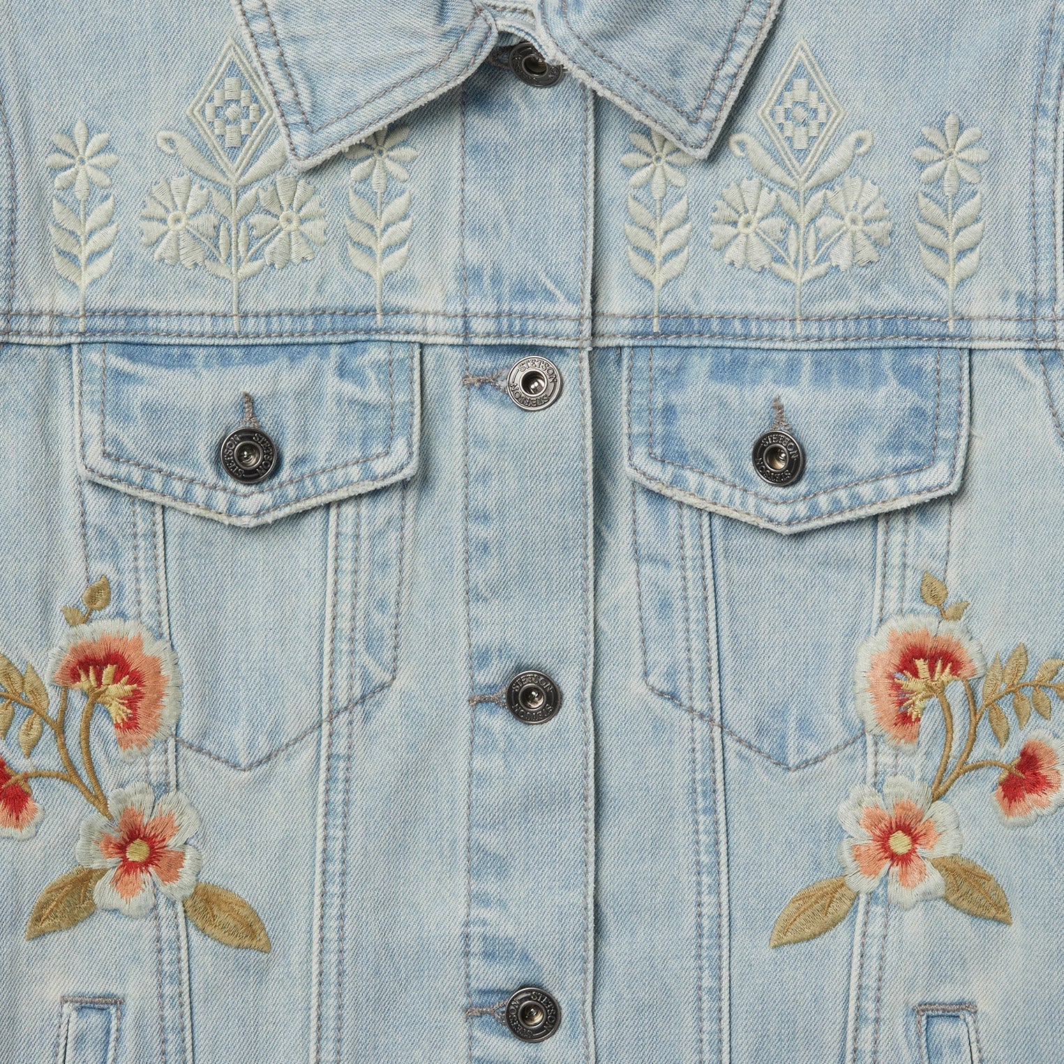Embroidered Denim Jacket Blue | Stetson Women