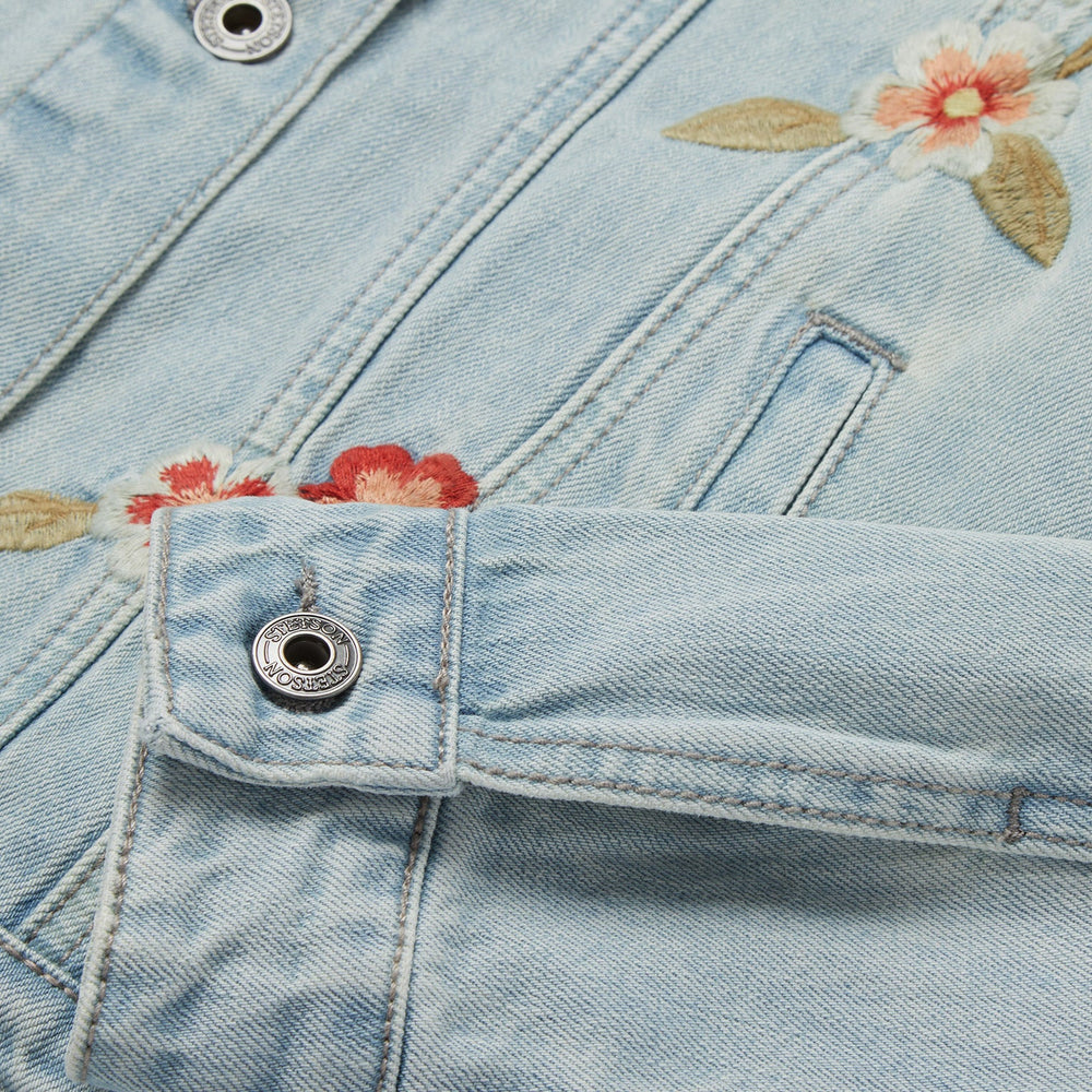 Embroidered Denim Jacket Blue | Stetson Women