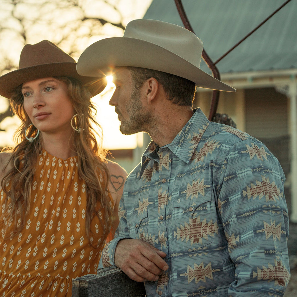 Desert Horizon Shirt Blue | Stetson Men